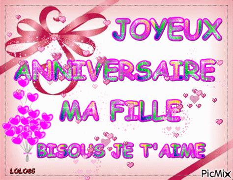 joyeux anniversaire ma fille Kostenlose animierte GIFs